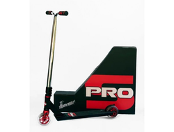 Самокат трюковый S-PRO черный/красный/хром