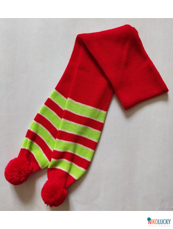 Шарф М9П, цвет красный, салатовый,   р.12/140 см