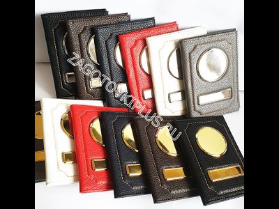 Кожаная обложка для автодокументов, обложка для авто документов с металлическими вставками