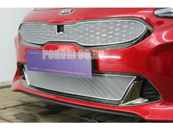 Защита радиатора для KIA Stinger 2018- chrome низ PREMIUM