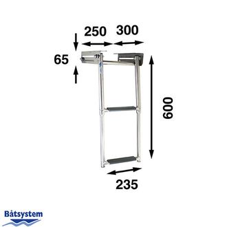 Трап носовой телескопический Batsystem BKT72-250 600 x 250 мм 2 ступеньки, 9519037465