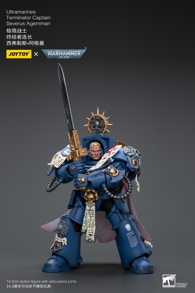 Капитан-терминатор Ультрамаринов (Warhammer 40k) - КОЛЛЕКЦИОННАЯ ФИГУРКА 1/18 Ultramarines Terminator Captain Severus Agemman (JT9916) - JOYTOY