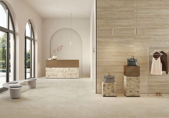 K951840R керамический гранит Vitra CityStone 60x60 Травертин Линейный Матовый R10A 7Рек