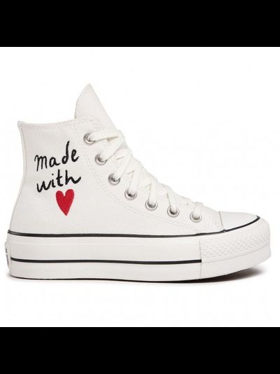 Кеды Converse All Star Lift "Made With Love"; Белые Высокие на платформе 571119C