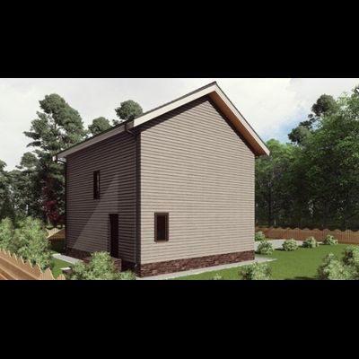 Двухэтажный каркасный дом с четырьмя спальнями 130м² (SK33)