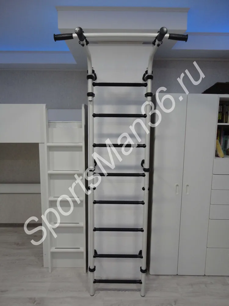 ШВЕДСКАЯ СТЕНКА РОМАНА R8, ШИРИНА 490 ММ, цвет металла - белый, ступени массажные