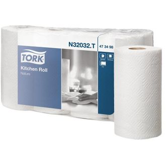 Полотенца бумажные Tork для кухни 2 слоя, белые, 4рул/уп 473498