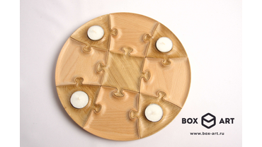 7087 Менажница для сухофруктов, орехов, деревянная разборная. Массив дуба, бука. Изготовлено по макету заказчика. Обработка воском для деревянной посуды.  