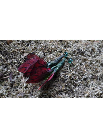 Летние серьги &quot;Крылышки Маковой Феи, коконы Дриад и капельки росы&quot;