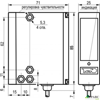 Оптический датчик OV I61P5-86-R2000-L-C-7