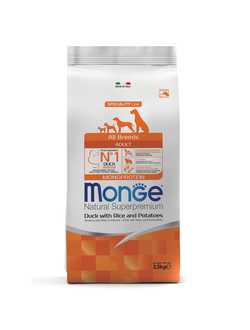 Корм Monge Monoprotein для взрослых собак всех пород с уткой 2,5 кг