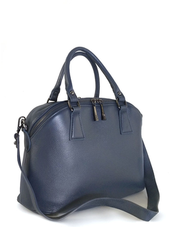 (АРТИКУЛ: 9860/0/22) СУМКА ЖЕНСКАЯ, СРЕДНЕГО РАЗМЕРА, НАТУРАЛЬНАЯ КОЖА, СИНЯЯ, ДВА ОТДЕЛЕНИЯ, С ПЛЕЧЕВЫМ РЕМНЕМ