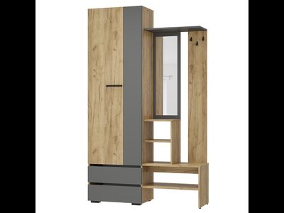 Прихожая Кинг ПР-04, Крафт/Графит (BTS)