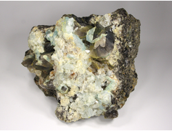 Берилл голубой (Аквамарин), Топаз, Кварц дымчатый, Забайкальский край,Шерловогорское месторождение (150*115*82 мм, 1798 г) №25263