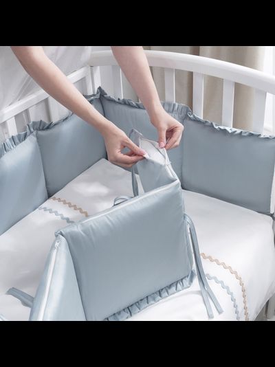 Комплект в кроватку Perina Toys Sateen Collection 6 предметов аквамарин