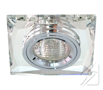 Светильник JCDR G5.3 стекло 8150 квадрат с гранями серебро