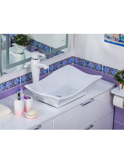 Фигурный умывальник MELANA накладная раковина mln-7459