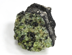 Хризолит (Перидот, Оливин), кристаллы на породе, США (37*27*27 мм, 27 г) №38089