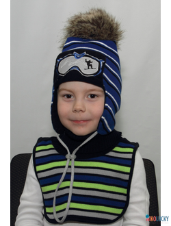 Шапка мз25в17, цвет ярко-синий р. 52-54