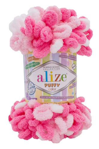 Пряжа Alize Puffy (Ализе Пуффи) / Puffy Color 100% микрополиэстер, пряжа с петельками, вязание руками 9,2 м 100 гр, цвет 6383
