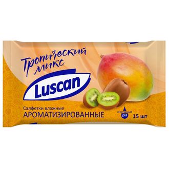 Салфетки влажные Luscan ароматизированные Тропический  микс 15 шт