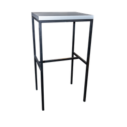 Барный стол с металлическим основанием и деревянной столешницей из ЛДСП