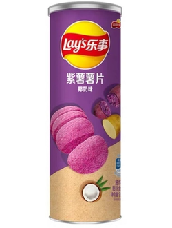 Чипсы Lays в Тубе Фиолетовая картошка и Кокос 90гр (Китай)