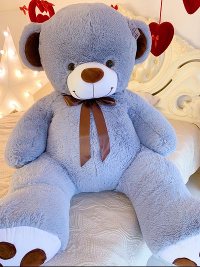 Огромный плюшевый мишка 200 см серый Тони