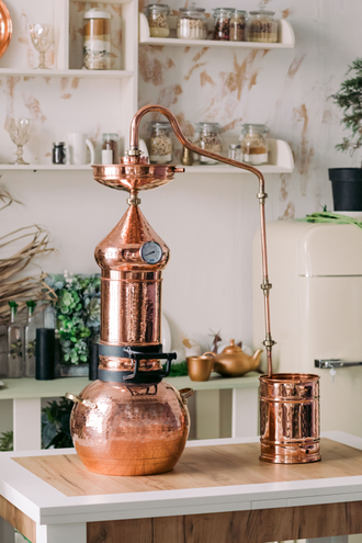Аламбик 10л с колонной и с линзой  Португалия (CopperCrafts) арт.1033