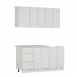 Кухонный гарнитур 1,6 ЛЕГЕНДА-40 СИТИ, белый снег