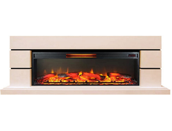 Линейный электрокамин Норд бежевый с очагом FreeSpace 60 LED FX QZ