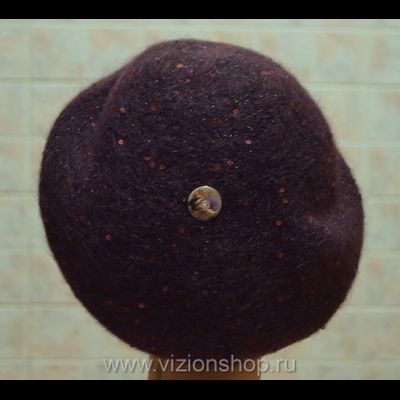Берет с пайетками бордовый Vizio Италия 5609
