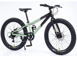 Велосипед Фэтбайк Timetry TT292 7ск  24"х3 черно-зелёный, рама 12"