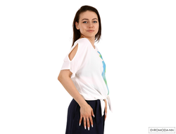 Блузка женская белая с рисунком Linea Cinque 06/33709 р.S