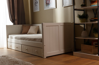 Тахта ДАНИЯ №3 с ящиками из массива сосны 80/90 х 190/200 см