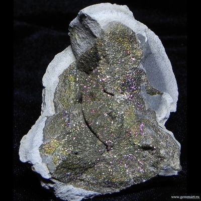 Пирит, "спектропирит", в полости конкреции. Россия. 70*50*50мм