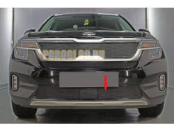 Защита радиатора для KIA Seltos 2019- black низ с датчиком SCC PREMIUM