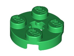 Plate, Round 2 x 2 with Axle Hole, Green (4032 / 403228)