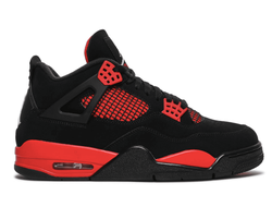 Nike Air Jordan Retro 4 Red Thunder Red (Черные с красным) фото