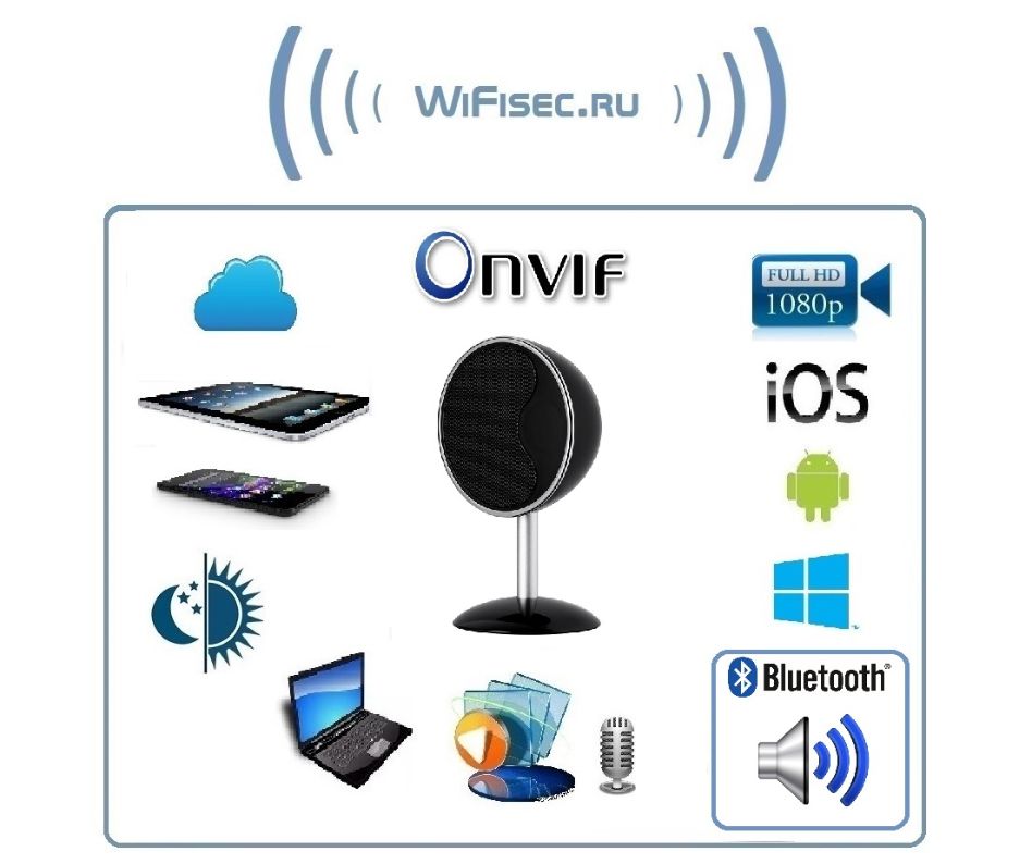 WiFi видеоняня/музыкальная беспроводная колонка, с DVR. Full HD (BVCAM) Артикул: DE-WS-BT03 (music)