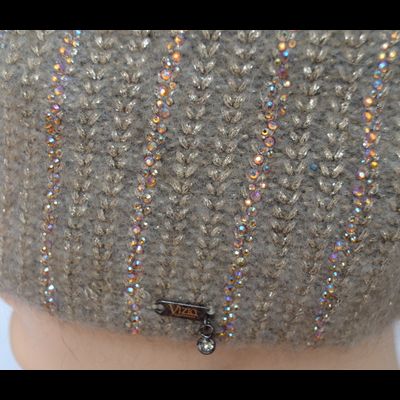 Зимняя шапка с украшениями Vizio Италия 6950 CY ореховая