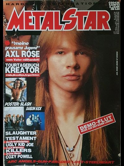 Metal Star Magazine June 1992 Axl Rose, Kreator, Иностранные музыкальные журналы, Intpressshop
