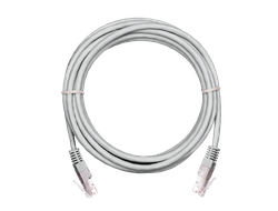 Коммутационный шнур NETLAN U/UTP 4 пары, Кат.5е (Класс D), 100МГц, 2хRJ45/8P8C, T568B, заливной, многожильный, BC (чистая медь), PVC нг(B), серый, 10м