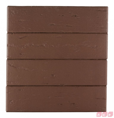 Облицовочный керамический кирпич ЛСР М150, 250х120х65 мм, тёмно-коричневый Рустик