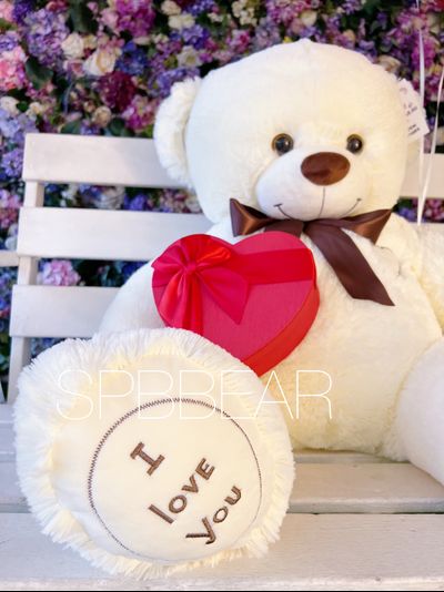 Подарочный набор №1 - Плюшевый мишка 120 см, Шары сердца 2, Киндер бокс средний