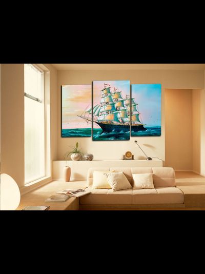 Модульная картина "Корабль в море"