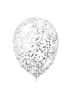 Шар с квадратным серебряным конфетти 30 см