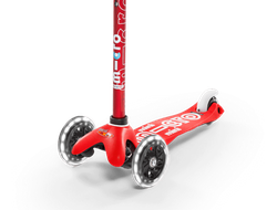 Самокат MINI MICRO Deluxe Red (красный) LED светящиеся колеса