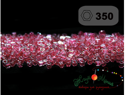 Toho Hexagon 11/0 0350 Inside-Color Crystal/Fuchsia-Lined / Окрашенный изнутри хрусталь/фуксия