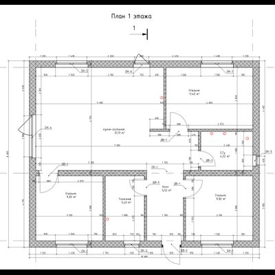 Одноэтажный дом с тремя спальнями 89м² (S68)
